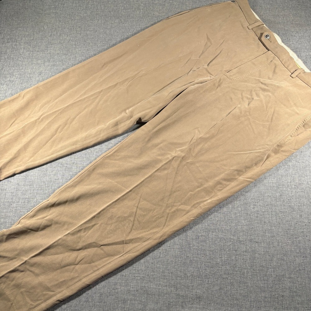 Tommy Bahama Trousers Mens 40x32 Tan Silk Cotton Herringbone Straight Leg Pants